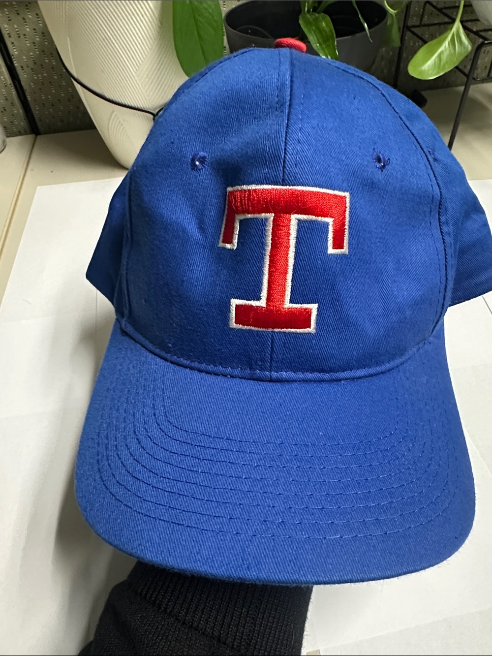 MLB Blue Baseball Cap with Red 'T' Logo